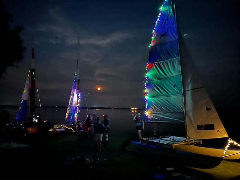 Highveld Sailing Club members sail under the stars on Trichardtsfontein Dam